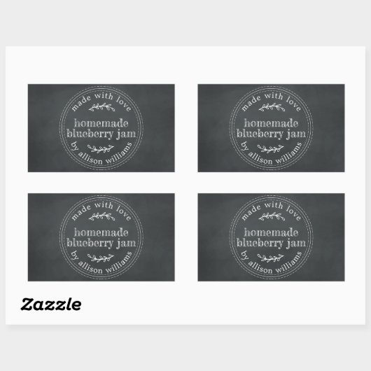 Étiquette de tableau noir pour confiture de myrtil (Feuille)