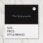 Étiquette de taille de prix de vêtements de boutiq (Dos)