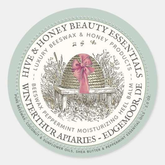 Étiquette de talon de luxe Peppermenthe avec skep (Devant)