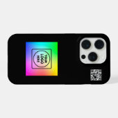 Étiquette de téléphone moderne avec code QR simple (Verso Horizontal)