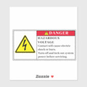 Étiquette de tension dangereuse Danger Er25 (Feuille)
