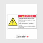 Étiquette de tension dangereux en danger Er21 (Feuille)