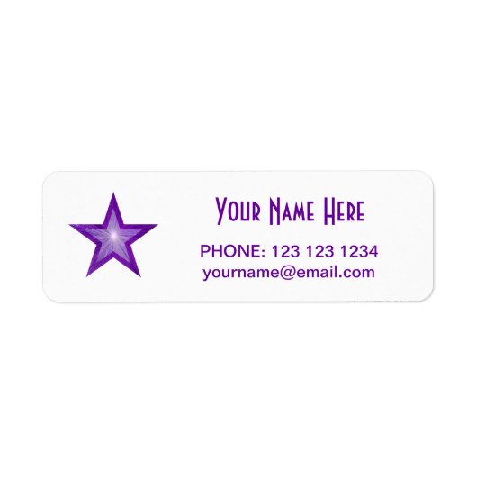 Étiquette de texte "Nom" de l'étoile violette peti (Devant)