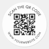 Étiquette de texte personnalisée de code QR modern (Devant)