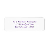 Étiquette de texte violet (Devant)