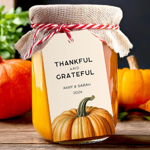 Étiquette de Thanksgiving de citrouille reconnaiss