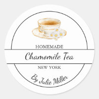 Étiquette de thé à la camomille fait maison simple
