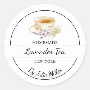 Étiquette de thé à la lavande fait maison simple
