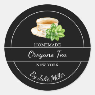 Étiquette de thé d'origan fait maison simple