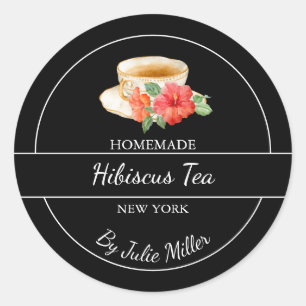 Étiquette de thé Hibiscus maison simple