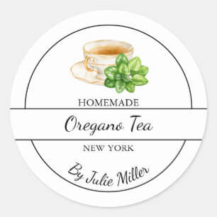 Étiquette de thé Oregano maison simple