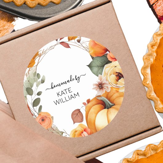 Étiquette de thème d'automne aquarelle pour objets