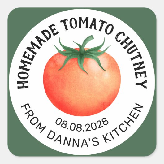 Étiquette de tomate fait maison avec tomate rouge (Devant)