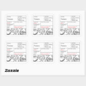 Étiquette de tomate noir et blanc (Feuille)