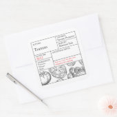 Étiquette de tomate noir et blanc (Enveloppe)