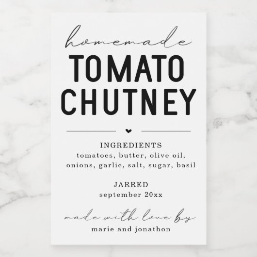 Étiquette de tomates fait maison personnalisé (Étiquettes simples)
