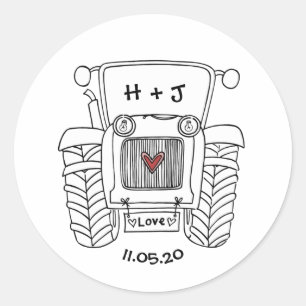 Étiquette de tracteur de Mariage campagnard person