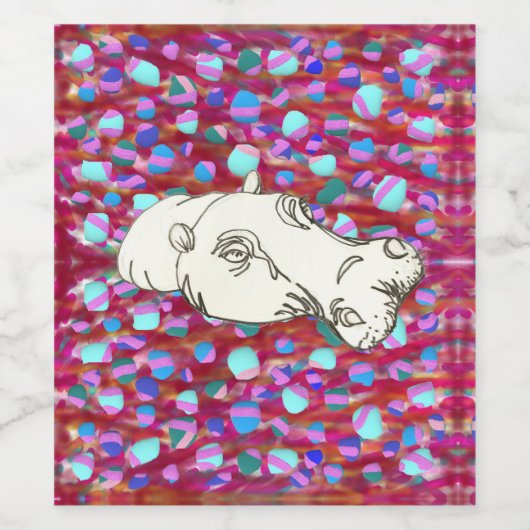 Étiquette de trait hippo mignon (Étiquettes simples)