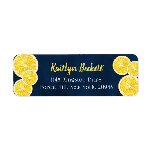 Étiquette de tranches de citron à l'aquarelle (Devant)