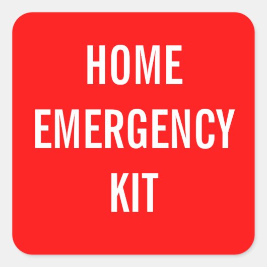 Étiquette de trousse d'urgence Red Home (Devant)