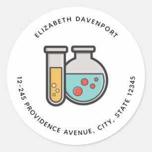 Étiquette de tube à essai et de bécher de chimie
