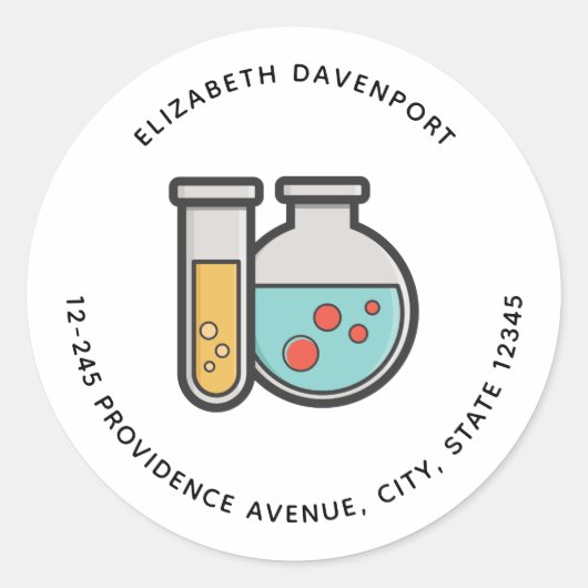 Étiquette de tube à essai et de bécher de chimie (Devant)