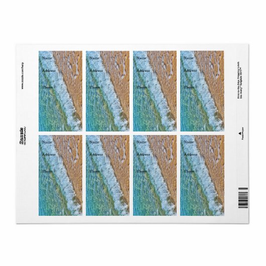 étiquette de vacances à la plage (Feuille entière)