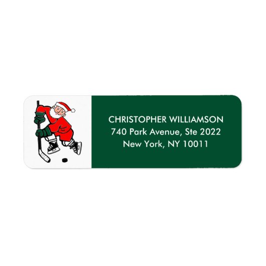 Étiquette de vacances de hockey (Devant)
