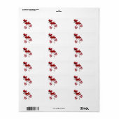 Étiquette de vacances Mitaines Arcs Rouge Oiseaux (Feuille entière)