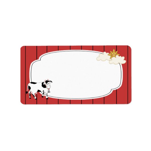 Étiquette de vache noir et blanc (Devant)
