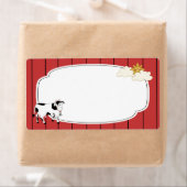 Étiquette de vache noir et blanc (En situation)