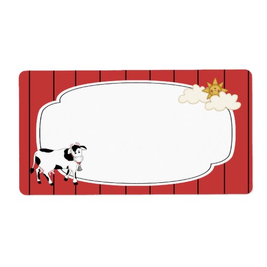 Étiquette de vache noir et blanc (Devant)