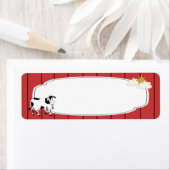 Étiquette de vache noir et blanc (En situation)