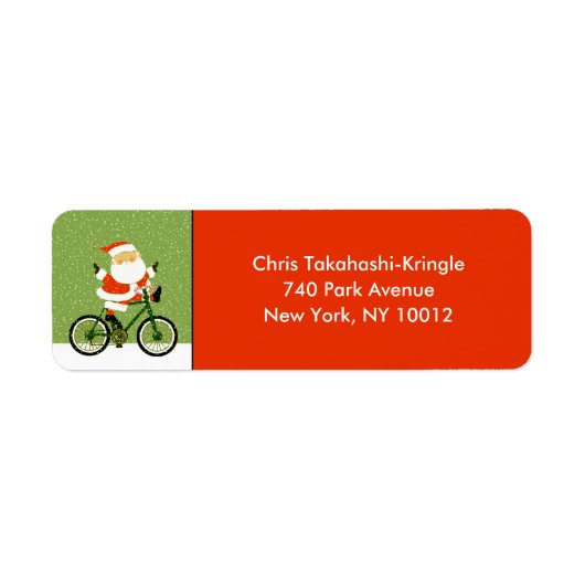 Étiquette de vélo de vacances de Noël (Devant)
