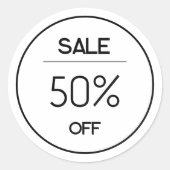Étiquette de vente de promotion de magasin blanc m (Devant)