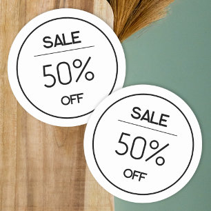 Étiquette de vente de promotion de magasin blanc m