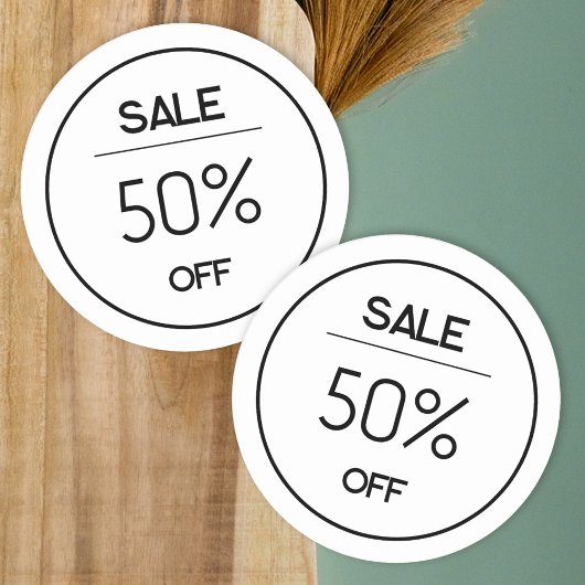 Étiquette de vente de promotion de magasin blanc m