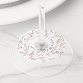 Étiquette de verre à vin à branches botaniques vin (De près)