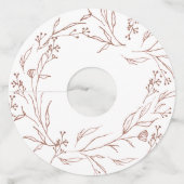 Étiquette de verre à vin à branches botaniques vin (Dos)