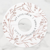 Étiquette de verre à vin de branches botaniques vi (Devant)