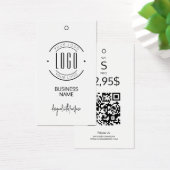 Étiquette de vêtement de code QR noir blanc de log (Bureau)