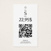 Étiquette de vêtement de code QR noir blanc de log (Dos)