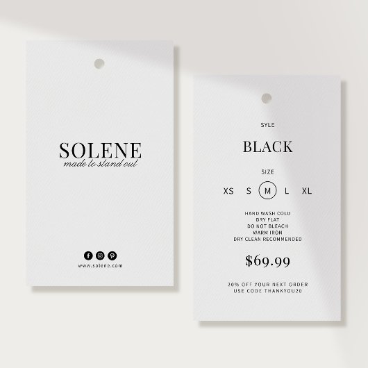 Étiquette de Vêtement Minimaliste Modèle