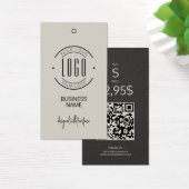 Étiquette de vêtement moderne avec code QR beige g (Bureau)