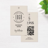 Étiquette de vêtement moderne avec code QR beige l (Bureau)