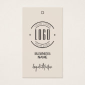 Étiquette de vêtement moderne avec code QR beige l (Devant)