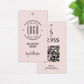Étiquette de vêtements à code QR rose blush avec l (Bureau)