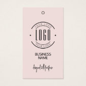 Étiquette de vêtements à code QR rose blush avec l (Devant)