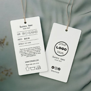Étiquette de vêtements avec prix et logo Recto-v