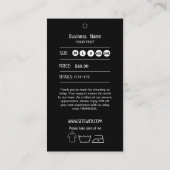Étiquette de vêtements avec prix et logo | Recto-V (Dos)